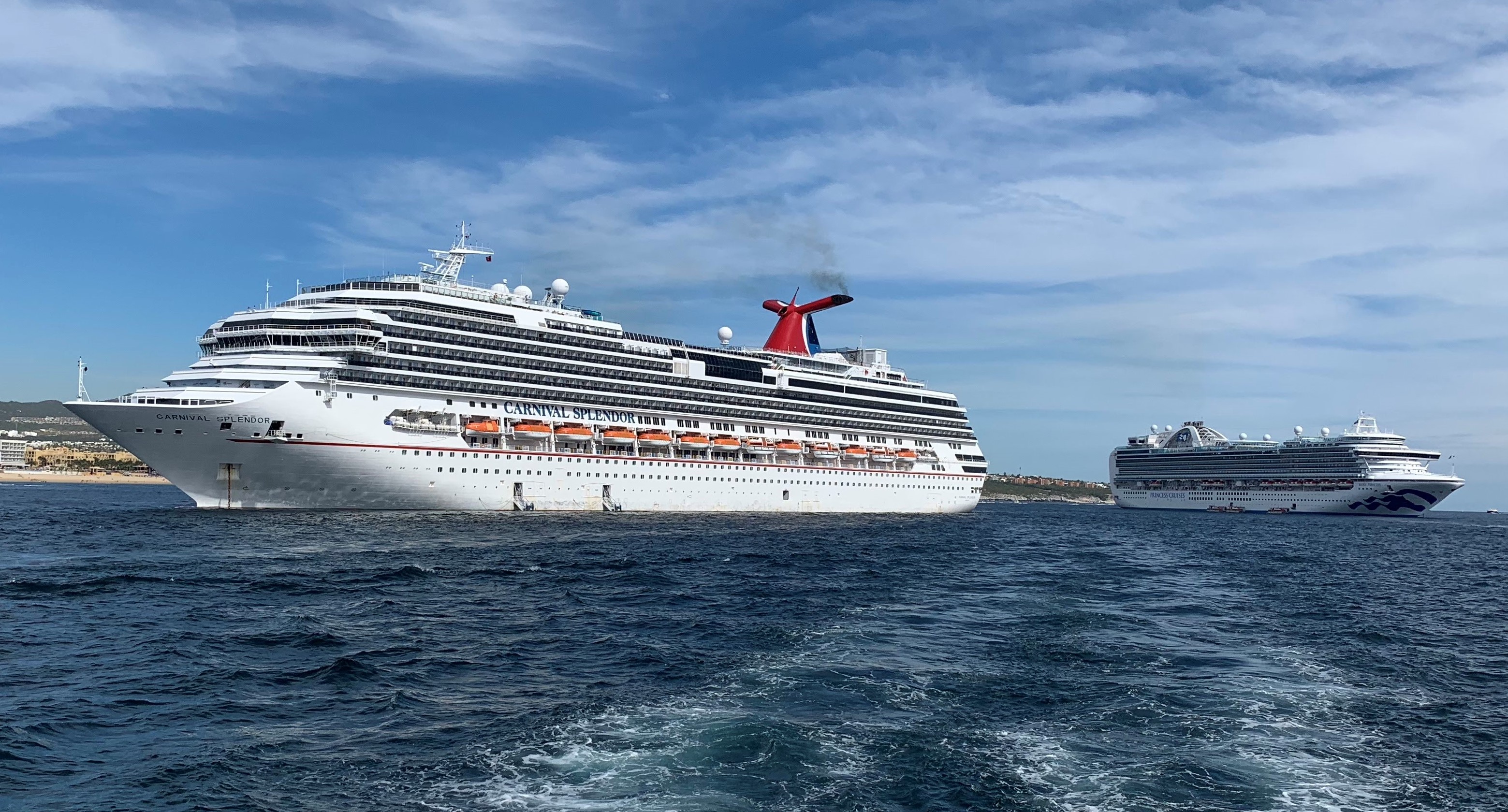 two cruise ships on the sea